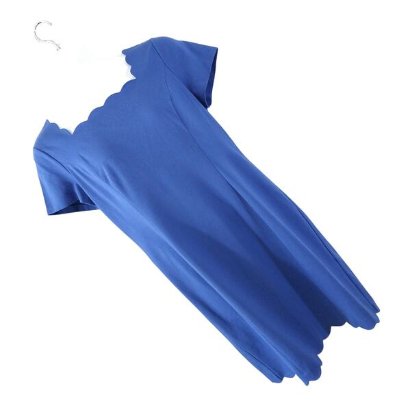 NWOT! TALBOTS! TRUE MARINE BLUE SCALLOPED NECK & HEM SHIFT STYLE DRESS! SZ 16 - Picture 10 of 10